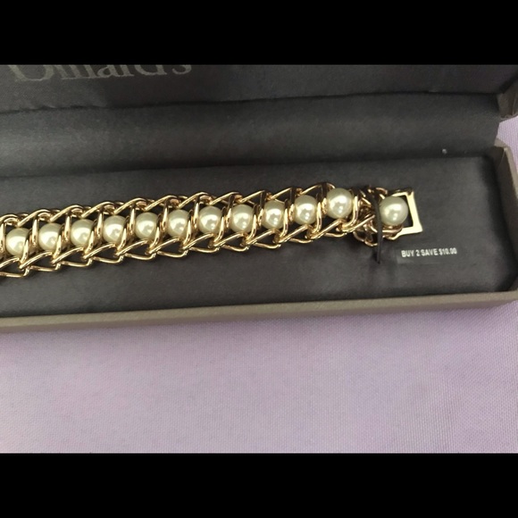 Dillards Fine Jewelry Jewelry Nwt Dillards Fine Jewelry Gold And Pearl Bracelet Poshmark